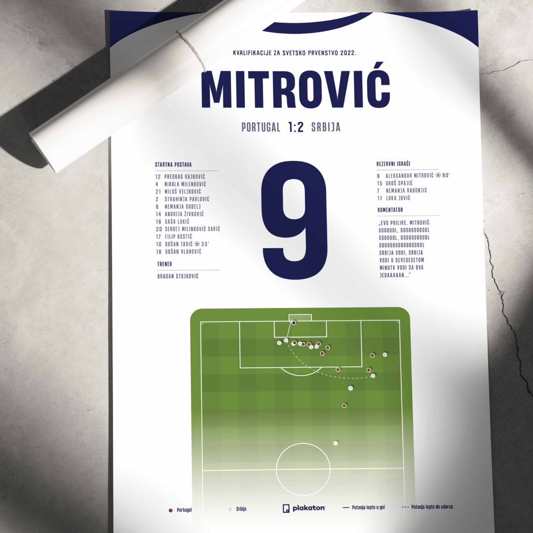 Aleksandar Mitrović postiže gol protiv Portugala