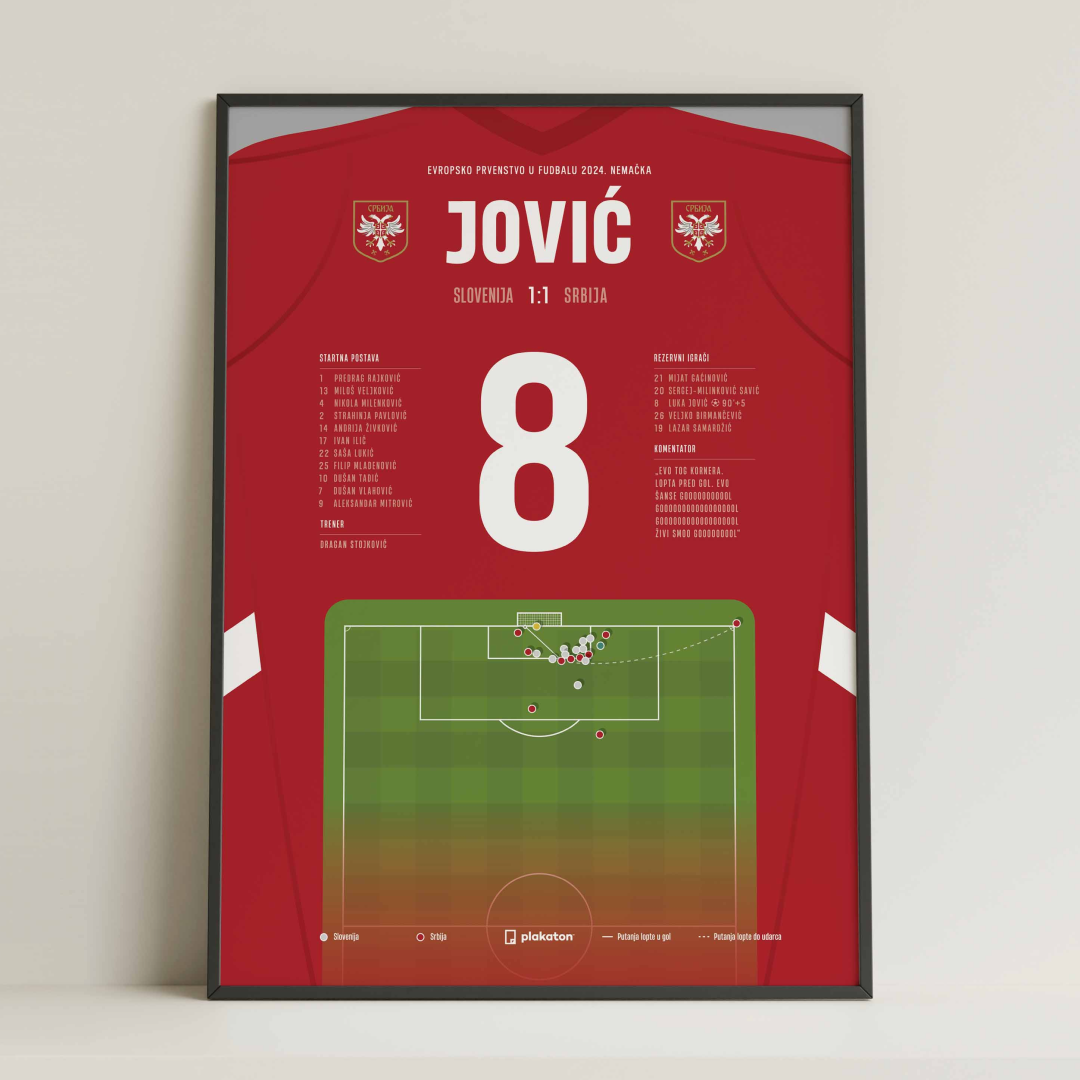 Luka Jović postiže gol protiv Slovenije u poslednjem minutu