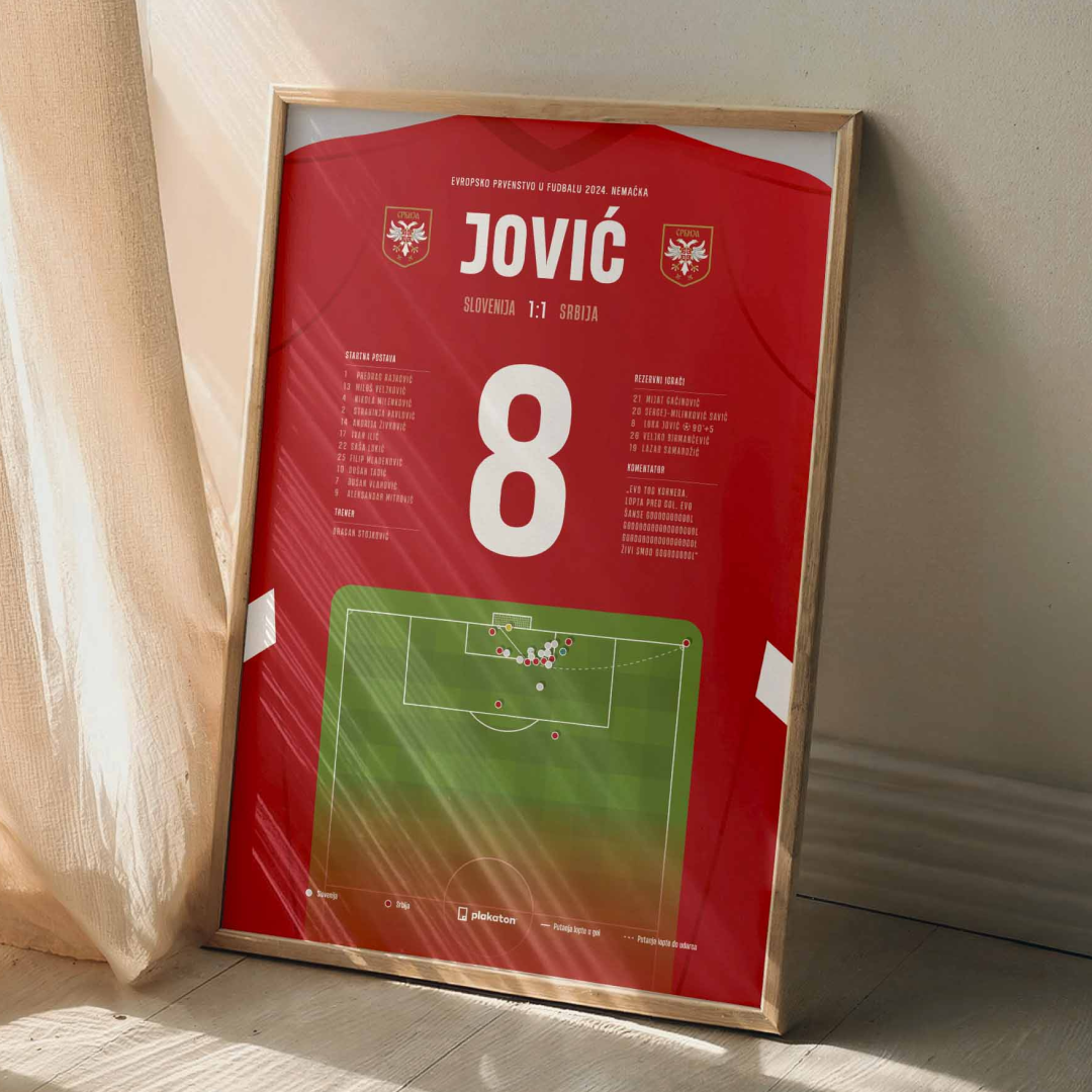 Luka Jović postiže gol protiv Slovenije u poslednjem minutu