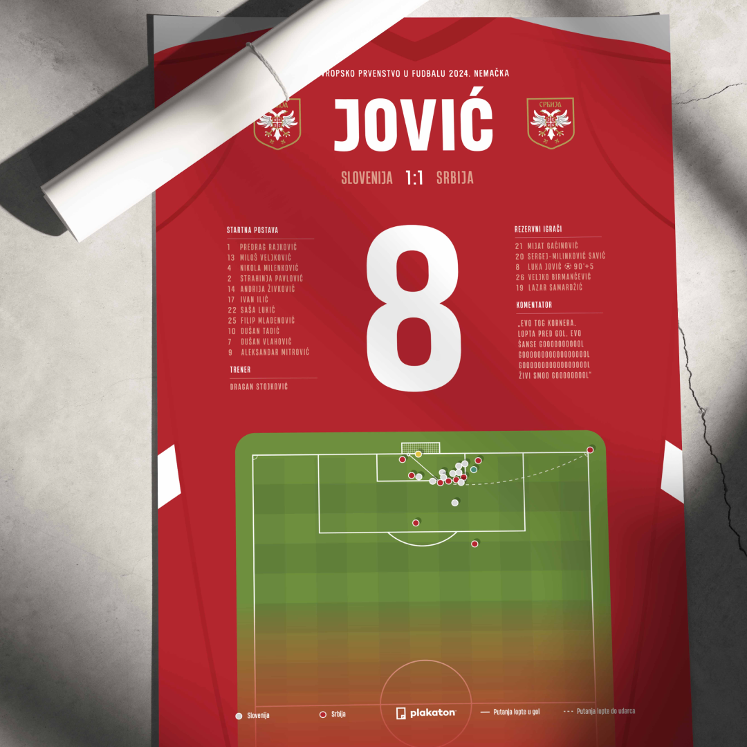 Luka Jović postiže gol protiv Slovenije u poslednjem minutu