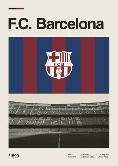 Zidni poster FC Barcelona - umetnički prikaz Camp Nou.