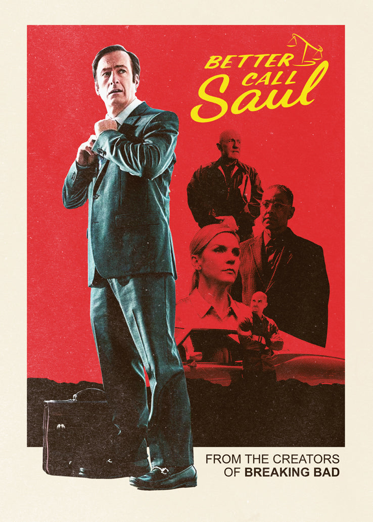 Retro minimalistički poster inspirisan serijom Better Call Saul.