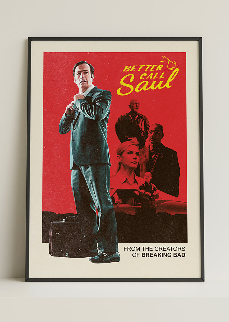 Detalj postera Better Call Saul s vintage dizajnom.