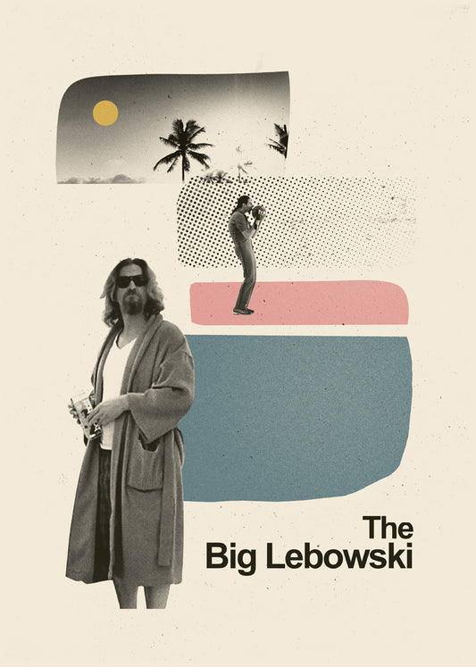 Umetnički prikaz minimalističkog postera The Big Lebowski.