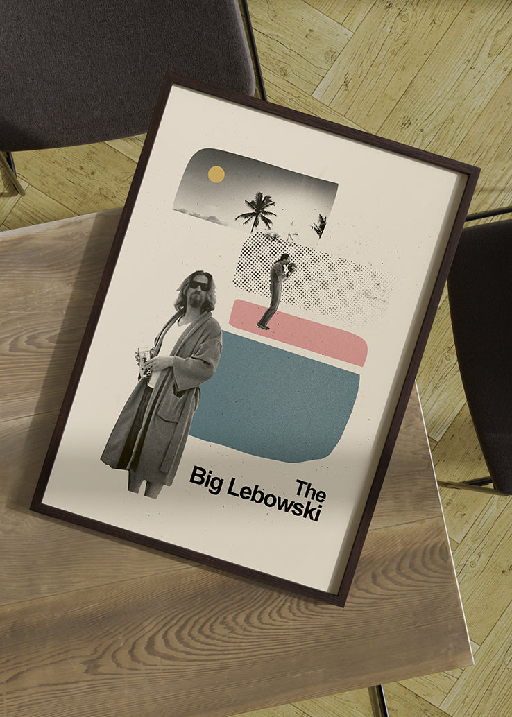 The Big Lebowski poster na zidu u stilu industrijskog dizajna.