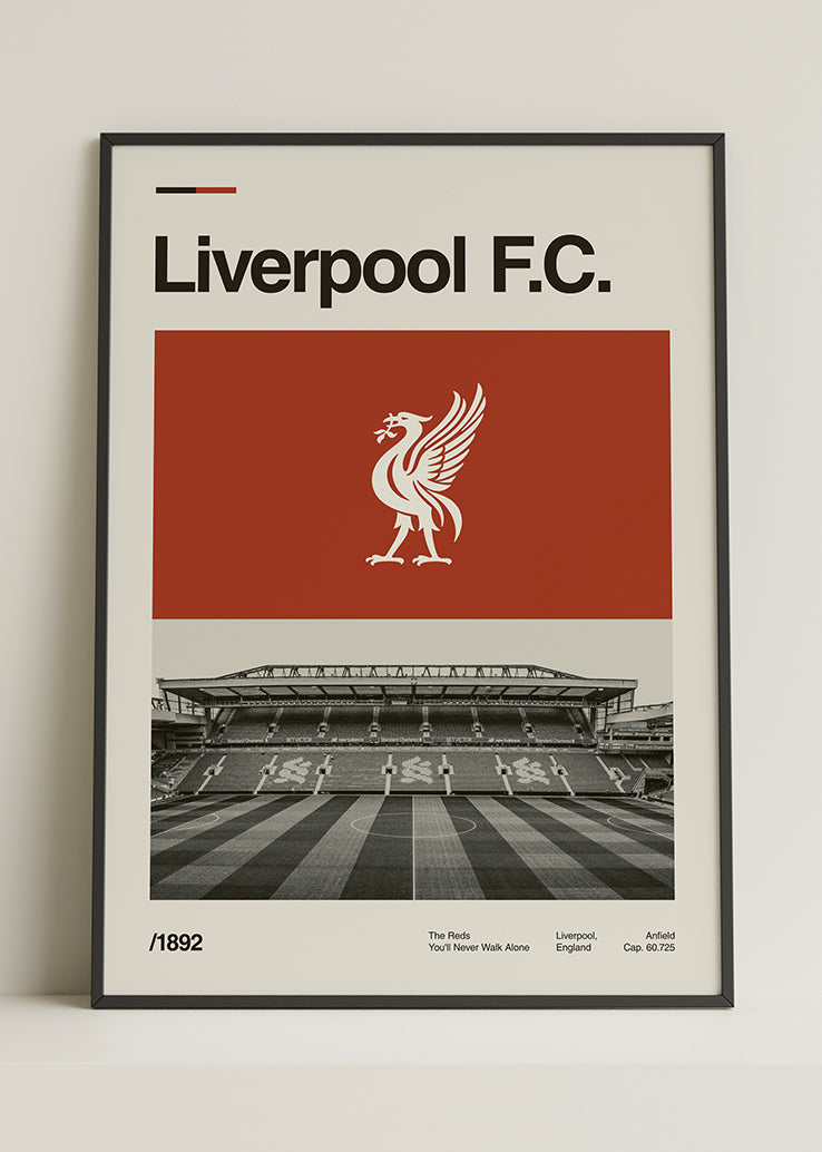 Visokokvalitetni poster stadion Anfield, idealan za ljubitelje FC Liverpool.