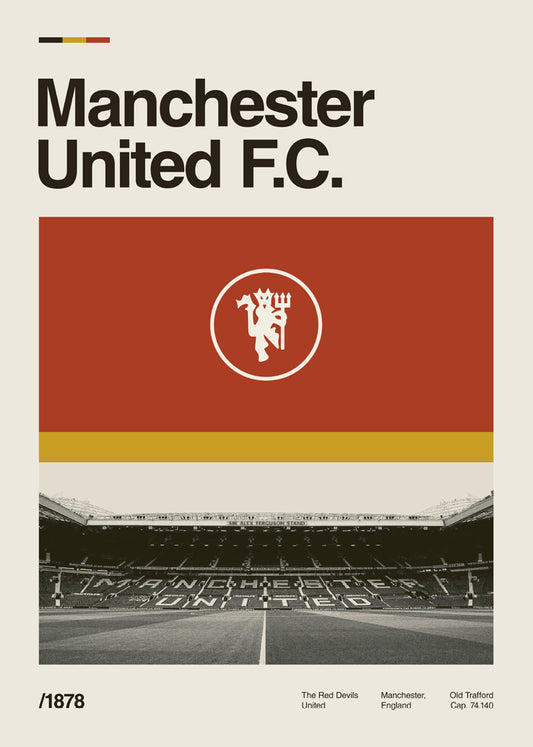 Poster Manchester United - umetnički prikaz Old Trafforda.