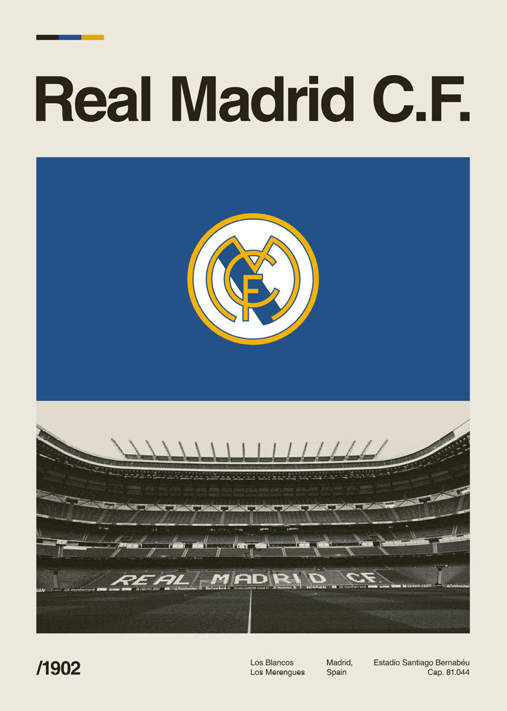 Zidni poster stadiona Santiago Bernabeu - FC Real Madrid.