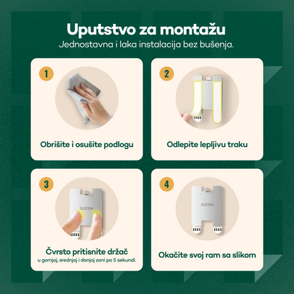 Set samolepljivih držača za ramove – pakovanje