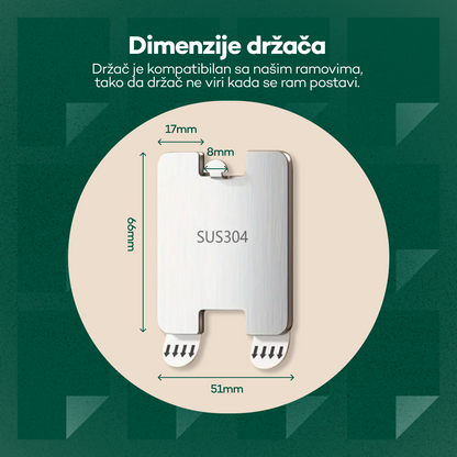 Samolepljivi držač za ram – pogled spreda