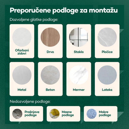 Detalj samolepljivog sloja držača za ram